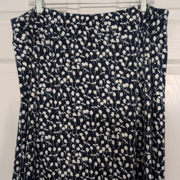 Talbots Floral Maxi Skirt Womens Plus Size 2X Blue White Stretch Pull On Modest - Picture 7 of 7
